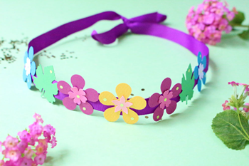 6 couronne fleurs en papier headband enfant png